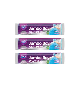 Ekstra Dayanikli 10'lu Çöp Torbası Jumbo Boy 80 x 110 cm Üçlü Paket