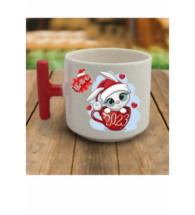 En Güzel Hediye Kırmızı T Kulp Yeni Yıl Hoho 2023 Noel Baba Tasarımlı Çay Fincan Modelleri