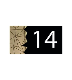 Dekoratif Aynalı Modern Kapı Numarası - Gold 14