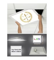 Hukuk Logo Asma Tavan-60cmx60cm-sıva Altı-54w-6500k-beyaz-led Panel-led Armatür- Taş Yünü Asma Tavan