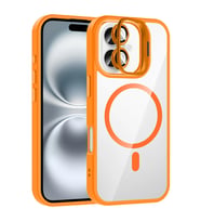 Apple iPhone 17 Kılıf Standlı ve Kamera Lens Hediyeli M-Safe Şarj Özellikli Zore Etro Kapak