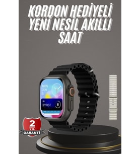 2025 Model Akıllı Saat Çift Kordon Ios Android Arama Cevaplama Sesli Asistan