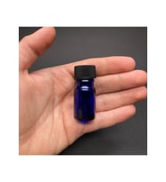Labshop41 Mavi Cam Şişe 5 ml  , 5 cc Siyah Kapaklı Cam Şişe  ,  Saydam Cam Şişe x 10 Adet