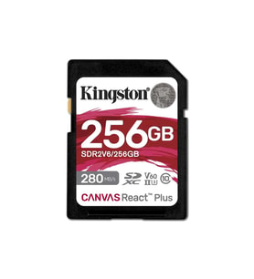Kingston SDR2V6-256GB Canvas React Plus SDXC UHS-II 280R-150W U3 V60 for Full HD-4K SD Hafıza Kartı