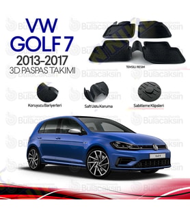 Volkswagen Golf 7 2013 - 2017 3D Havuzlu Oto Paspas Takımı