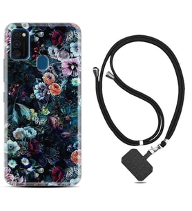 Samsung M21 M22 M23 M30 M31S M32 Kılıf Boyun Askılı Silikon Great Flowers 1304