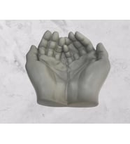Avuç İçi El Sanatı Dekoratif Tabak 15x15 Cm Gri