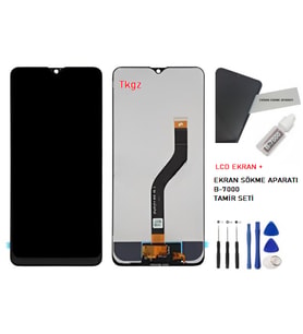Tkgz - Samsung Galaxy A20S - SM-A207 Uyumlu Lcd Ekran Dokunmatik  - A - Kalite + B-7000 + TAMİR SETİ