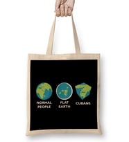 Earth Shapes Normal Flat Cuban Flat Earth Bez Çanta Uzun Saplı
