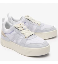 Lacoste L002 Womens Sneaker Suni Deri Tekstil Kadın Günlük Spor Ayakkabı Beyaz