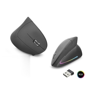 Ergonomik Dikey Gaming Mouse Dual Mode 1600 Dpi Sessiz Rgb - Siyah ND1211