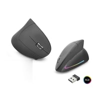 Ergonomik Dikey Gaming Mouse Dual Mode 1600 Dpi Sessiz Rgb - Siyah ND1211