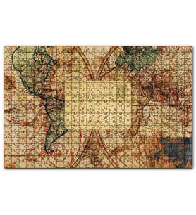 Cakapuzzle 2012 Eylül Kartpostal ve Dünya Haritası  Puzzle Yapboz MDF (Ahşap) (120 Parça)