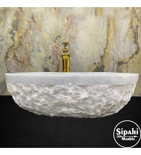 Gri Mermer Dışı Mucartalı Özel Tasarım Lavabo