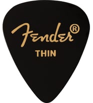 Fender 1980351706 Classic Celluloid Black 351 Shape Thin Gitar Penası (12'li) Klasik Selüloit Malzeme İnce Yapı ve Pürüzsüz Çalım Hissi