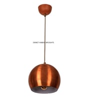 DEMET HABEK MYLİGHTS   MYLİGHTS 20 LİK METAL GLOP  BAKIR  İÇİ BEYAZ SARKIT RETRO RUSTİK AVİZE  20 CM (Siyah)