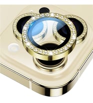 BİNANO IPHONE 15 PRO/15 PRO MAX TAŞLI GOLD KAMERA KORUYUCU