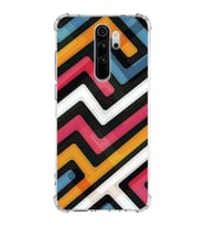 Xiaomi Redmi Note 8 Pro Köşe Korumalı Antişok Kapak Labirent Grafiti Tasarımlı Şeffaf Silikon Kılıf