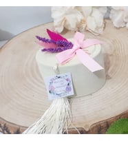 30 Adet Natural Süslü Flok Oval Kutu Nikah Şekeri-