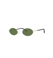Unisex Gümüş Yeşil Cam Polarize Oval Güneş Gözlüğü 6005