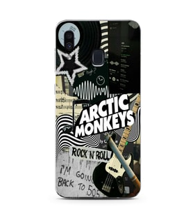 Samsung Galaxy A20/A30 Uyumlu Arctic Monkeys Kolaj Desenli Şeffaf Telefon Kılıfı