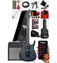 Midex Crade-50AMP Grey Rosewood Super Strat Kasa HH Yüksek Kaliteli 50W Amfili Elektro Gitar Seti