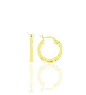 Gümüş altın yaldızlı balta kilit 17 mm halka küpe SGTL11257GOLD