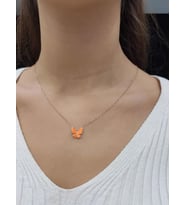 Kelebek Lazer Mineli Minimal Kolye (Karışık)