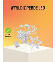 Yıldız ve Ay Figürlü Prizli Perde LED Işık Romantik Ortam Aydınlatması