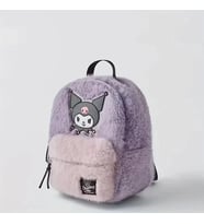 Kuromi Peluş Sırt Çantası Pembe - Mor Kaliteli Sevimli Karikatür Tasarım, Ayarlanabilir Askı Hafif G