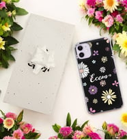 Candy Floral Tasarımlı Kişiye Özel Şeffaf Telefon Kılıfı (Tüm Telefon Modelleri Mevcuttur.) - Hediye Kutulu