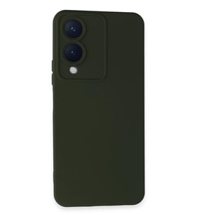 Newface Vivo Y17S Kılıf Nano içi Kadife Silikon - Koyu Yeşil
