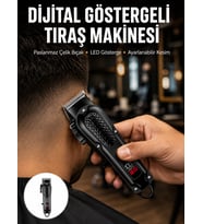 Dijital Profesyonel Kablosuz Saç Sakal Tıraş Makinası Sessiz Paslanmaz Çelik Yeni Nesil