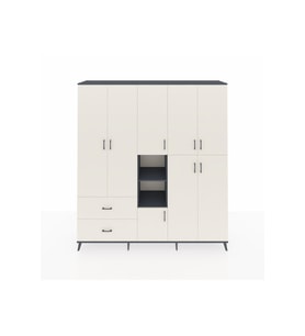 Hyperion Gardrop 12 Raflı 2 Çekmeceli Tek Askılı 220x44x243 Antrasit-Aytaşı/Aytaşı