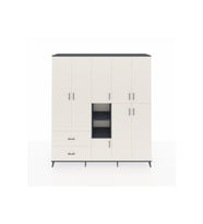 Hyperion Gardrop 12 Raflı 2 Çekmeceli Tek Askılı 220x44x243 Antrasit-Aytaşı/Aytaşı