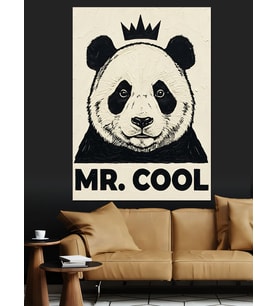 Bay Cool Panda Portresi Dekoratif Kanvas - Mdf Ahşap Tablo