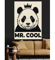 Bay Cool Panda Portresi Dekoratif Kanvas - Mdf Ahşap Tablo