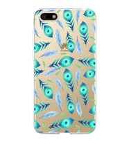 PrintiFy Huawei Y5 2018 ile Uyumlu 1mm Slim Fit Nazar Boncuğu 3 Baskılı Şeffaf  Kılıf