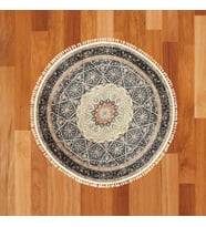 Madalyon İşlemeli 200 x 200 Yuvarlak Baskı Halı