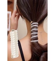 Caş Dekorasyon Beyaz Renk 2´li Yaylı Spiral Toka (Beyaz)