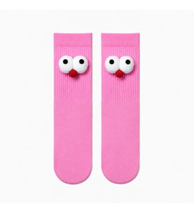 Carnaval Pembe Pörtlek Gözlü Unisex Soket Çorap