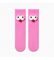 Carnaval Pembe Pörtlek Gözlü Unisex Soket Çorap