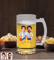 BK Gift Kişiye Özel Kankalar Karikatürlü Cam Bira Bardağı 50cl-2 (Beyaz)