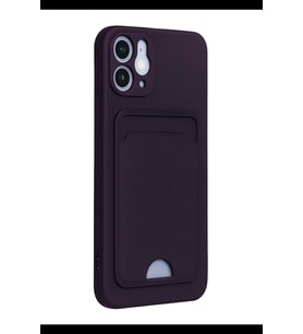 Pilelistore   iPhone 12 Kılıf Kelvin Kartvizitli Silikon - Derin Mor