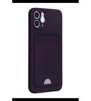 Pilelistore   iPhone 12 Kılıf Kelvin Kartvizitli Silikon - Derin Mor