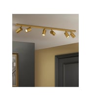 6’lı GU10 LED Tavan Spot Mat Altın Gold Eskitme Kaplama Hareketli OS RAM Tasarruflu LED Ampül Dahil