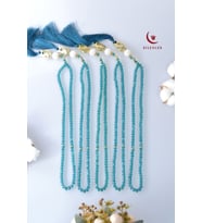 Hediyelik Mevlitlik Kristal Tesbih 99'lu Lale İmameli 5 Adet (Turkuaz)