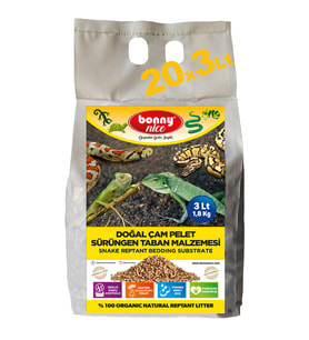 Bonny Nice Doğal Çam Pellet Sürüngen Taban Malzemesi 1.8 kg 3 l x 20 Paket