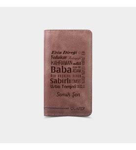 Babaya Hediye Telefon Girişli Antik Kahverengi Deri Cüzdan