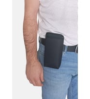 Lederax Kemere Takılan Fermuarlı Telefon Kılıfı LD171 (Siyah)